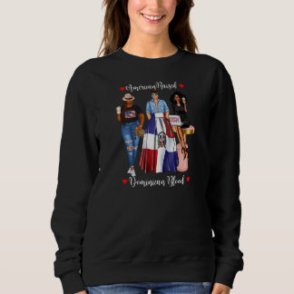 Sweatshirt Femmes Moitié Américain Moitié République Dominica