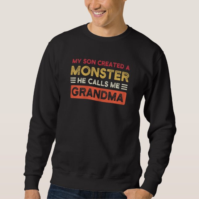 Sweatshirt FEMMES Mon Fils A Créé Une Mamie Monstre (Devant)