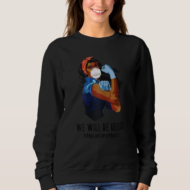 Sweatshirt Femmes Nous Serons Entendus Africain Infirmière Li (Devant)