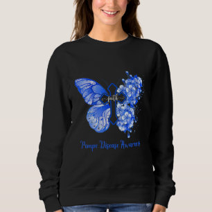 Sweatshirt Femmes Papillon Bleu Foi Sensibilisation à la mala
