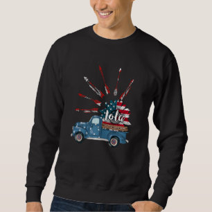 Sweatshirt Femmes Patriotique 4 juillet Lola Camion Tournesol