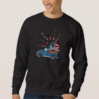 Sweatshirt Femmes Patriotique 4 juillet Tutu Truck Tournesol