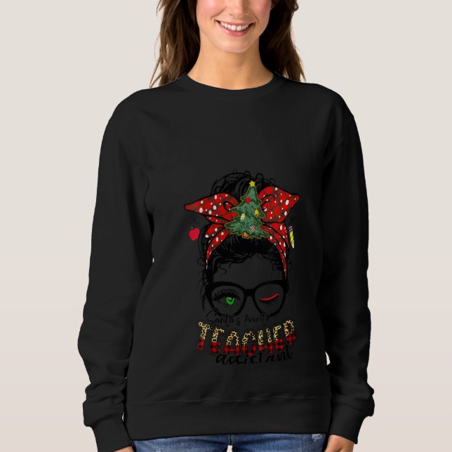 Sweatshirt Femmes Père Noël Favoris Assistant enseignant Chri (Devant)