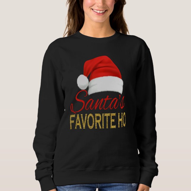 Sweatshirt Femmes Père Noël Favoris Ho Funny Père Noël Casque (Devant)