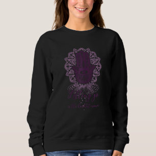 Sweatshirt Femmes Yoga Hamsa Avec Fleur Lotus Et Laisser Alle