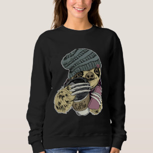Sweatshirt Fente Hipster Avec Café Casquette Beanie