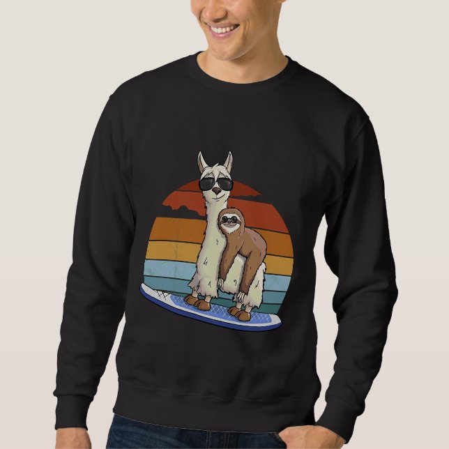 Sweatshirt Fente Hipster Sur Llama Stand Up Paddle (Devant)