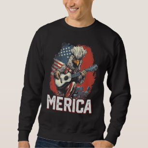 Sweatshirt Ferme de poulets 4 juillet Drapeau américain Rock