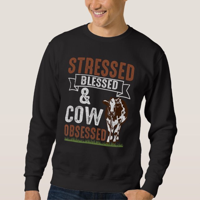 Sweatshirt Ferme d'élevage de bovins obsédée par la Bienheure (Devant)