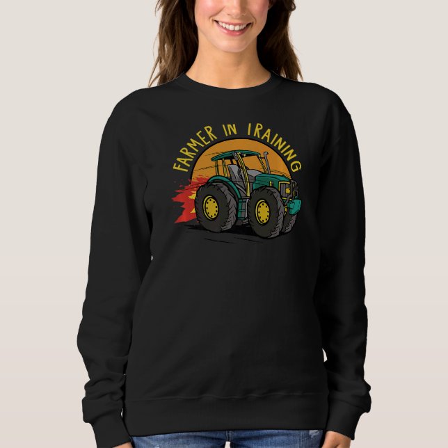 Sweatshirt Fermier En Formation Futur Fermier Expert Tracteur (Devant)