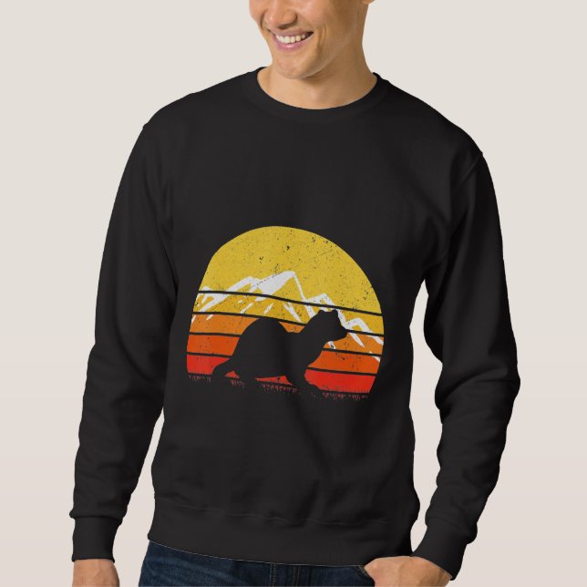Sweatshirt Ferret Vintage rétro Silhouette (Devant)