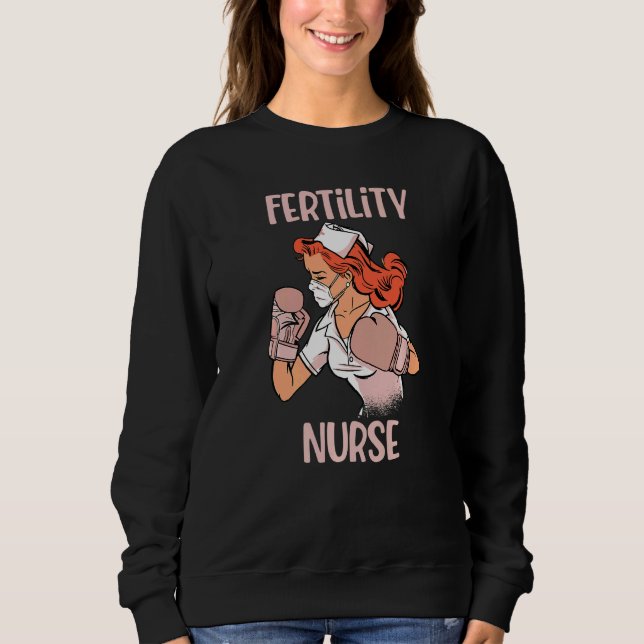 Sweatshirt Fertility Nurse Boxing Gloves Fighter (Devant)
