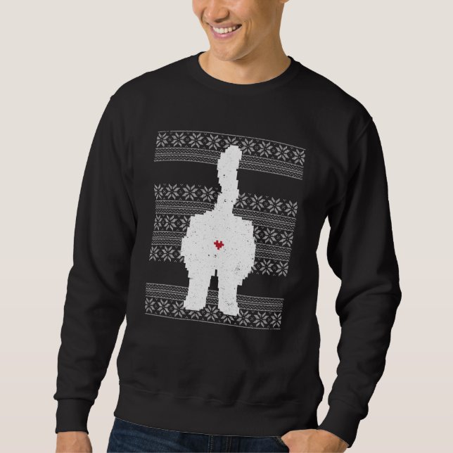 Sweatshirt Festif Chat Butt Vacances de Noël (Devant)