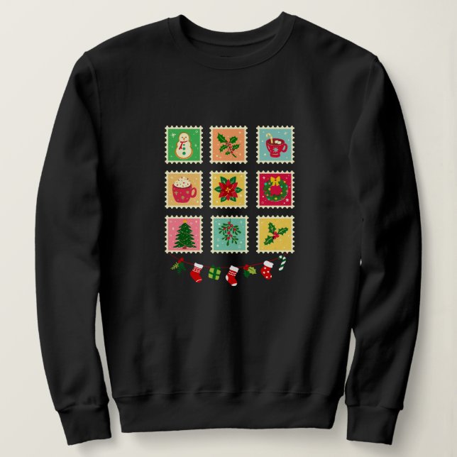 Sweatshirt "Festive Christmas Stamp Collection (Design devant)