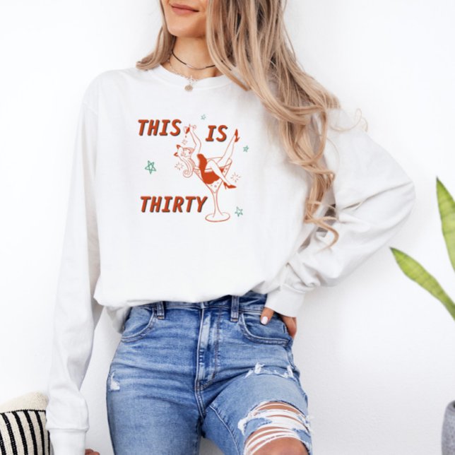 Sweatshirt Fête de 30 ans rétro chic Orange & Vert (Créateur téléchargé)