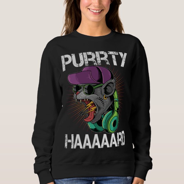 Sweatshirt Fête de chat DJ Félin Fort Chat (Devant)