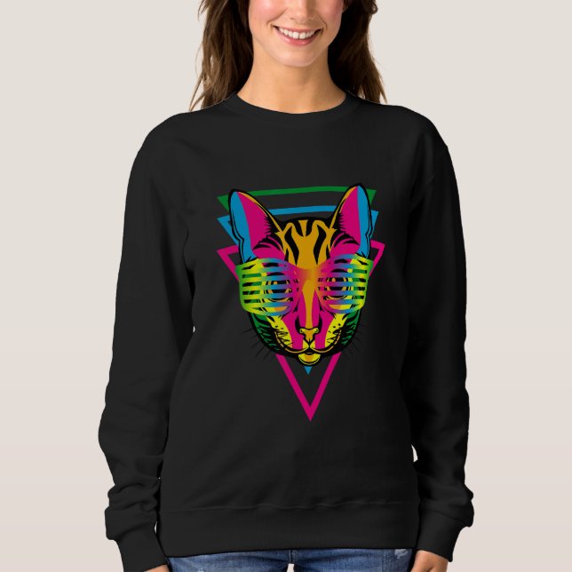 Sweatshirt Fête de chaton de chat drôle de musique EDM Rave T (Devant)