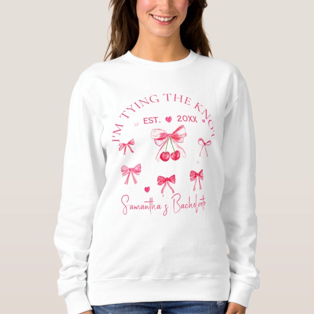 Sweatshirt Fête de Fiançailles Coquette Rose Cerise  (Devant)