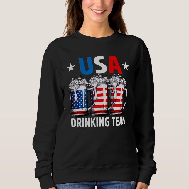 Sweatshirt Fête de l'Indépendance Équipe de boisson USA 4 jui (Devant)