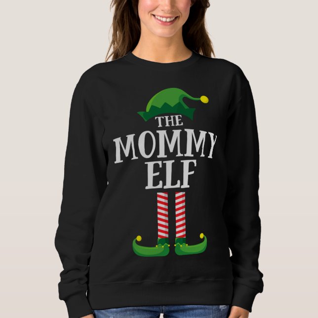 Sweatshirt Fête de Noël pour maman Elfe (Devant)