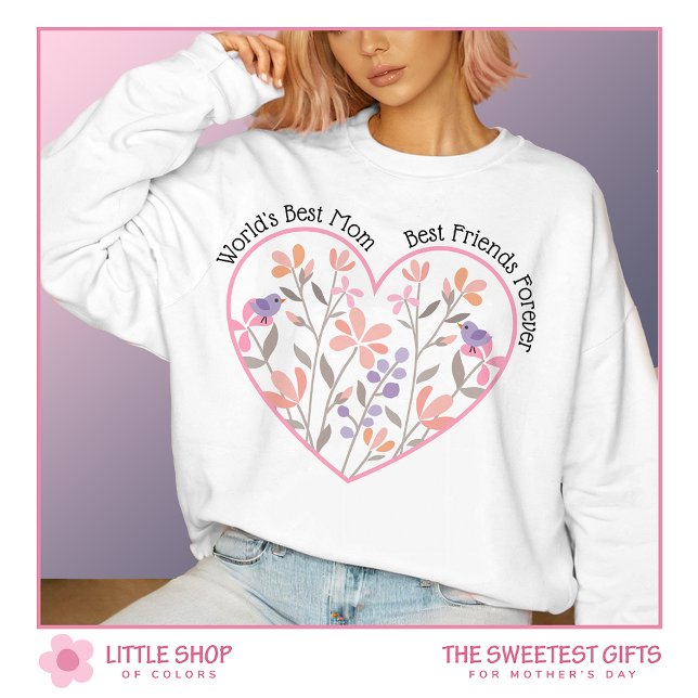 Sweatshirt Fête des mères du coeur floral (Créateur téléchargé)