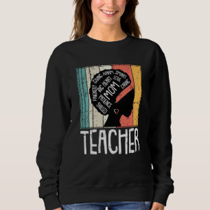 Sweatshirt Fête des mères enseignant noir maman Afro cheveux 
