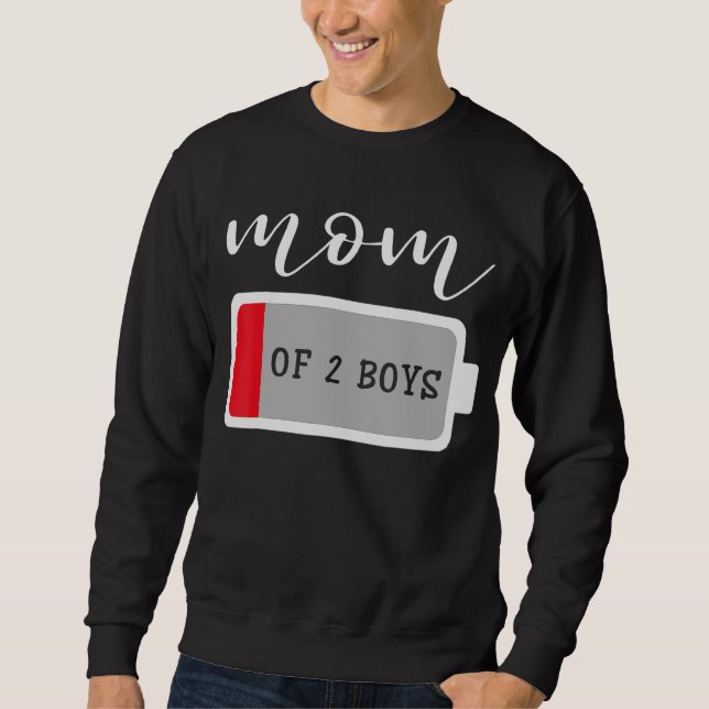 Sweatshirt Fête des mères Maman de 2 garçons Son Baterry (Devant)