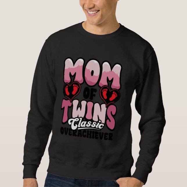 Sweatshirt Fête des Mères Maman de Twins Classic Overachiever (Devant)