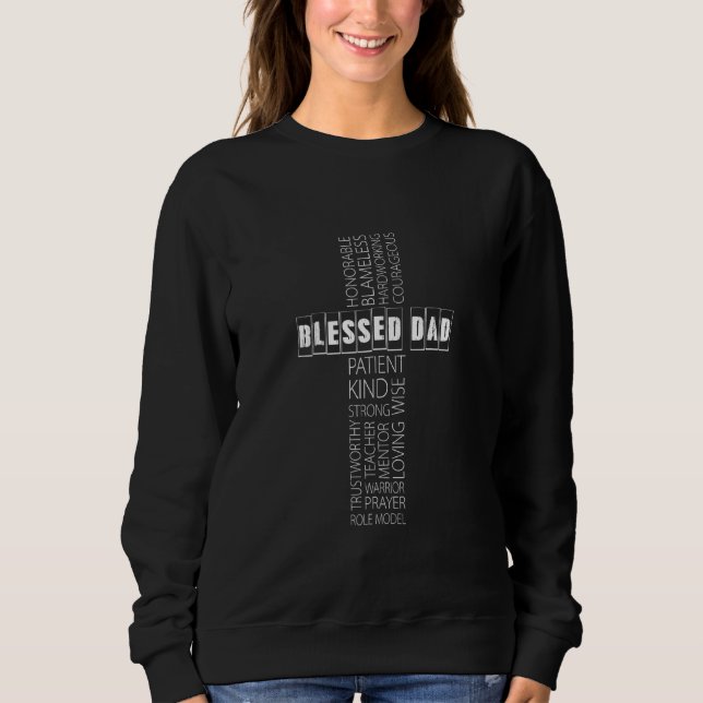 Sweatshirt Fête des pères Christian Tee Béni Papa Plus Taille (Devant)