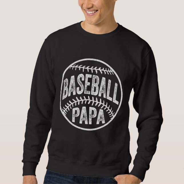 Sweatshirt Fête des pères de baseball Papa Coach Cadeau (Devant)