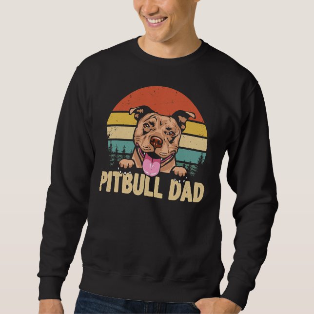 Sweatshirt Fête des pères de chien Pitbull Papa (Devant)