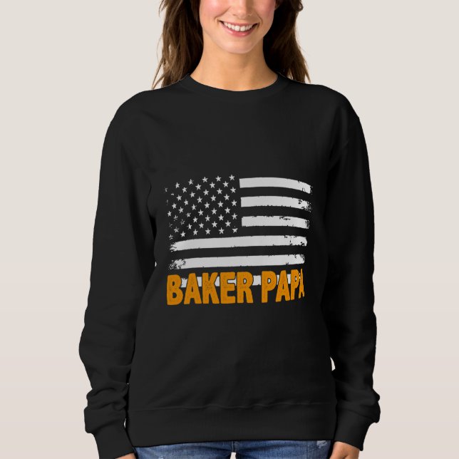 Sweatshirt Fête des pères du drapeau américain Baker Papa (Devant)