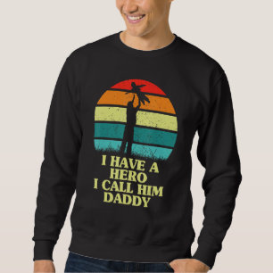 Sweatshirt Fête des pères Héros Papa Papa Papa Retro Coucher