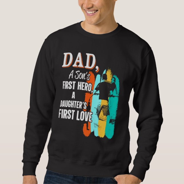 Sweatshirt Fête des pères Papa A Sons Premier Héros (Devant)