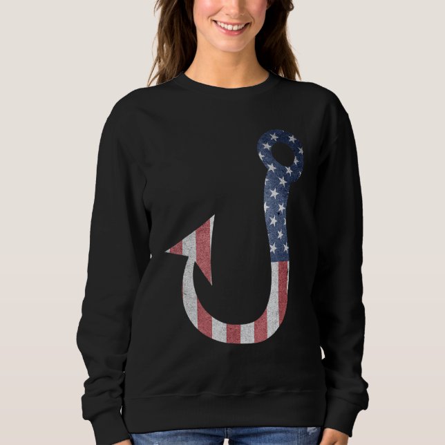 Sweatshirt Fête des pères Pêche Drapeau Poisson Hochet (Devant)
