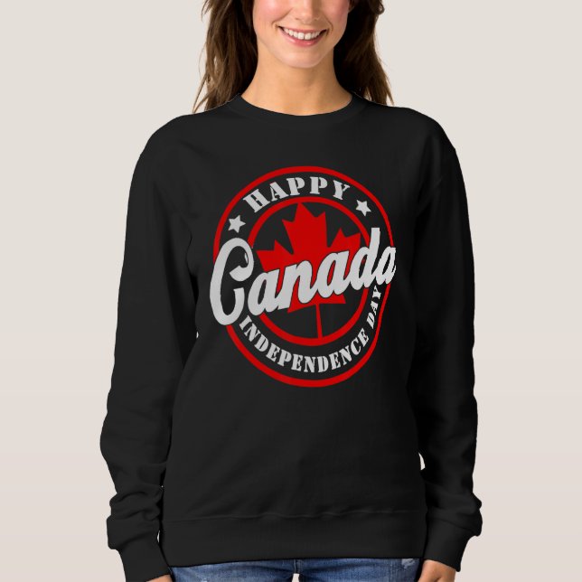 Sweatshirt Fête du Canada Joyeux drapeau de l'érable de la fê (Devant)