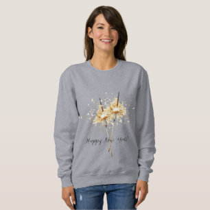 Sweatshirt Fête du Nouvel An en or avec cierges magiques