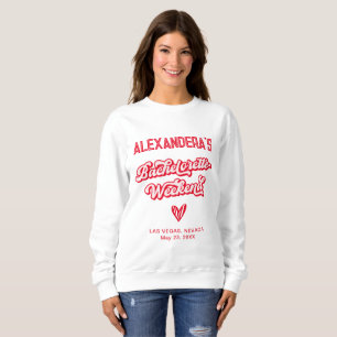 Sweatshirt Fête du week-end de Bachelorette rose et rouge