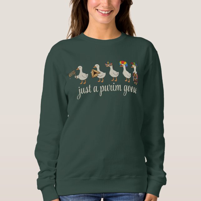 Sweatshirt Fête juive de Pourim drôle d'oie (Devant)