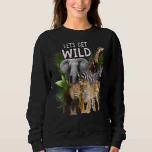 Sweatshirt Fête Safari Zoo Animaux Wild Un jour à T