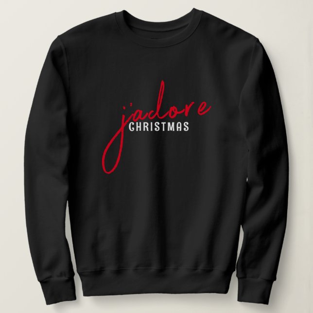 Sweatshirt Fêtes Fêtes Fêtes J'adore Famille de jumelage de N (Design devant)