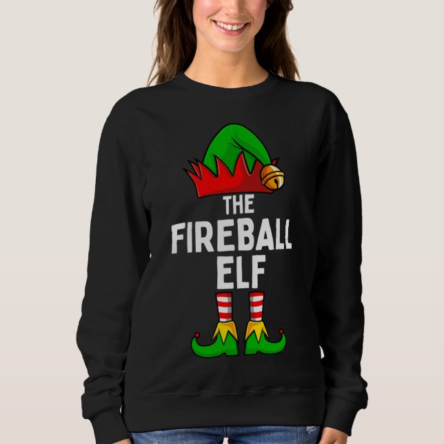 Sweatshirt Feu-ball elf drôle Noël famille de jumelage (Devant)