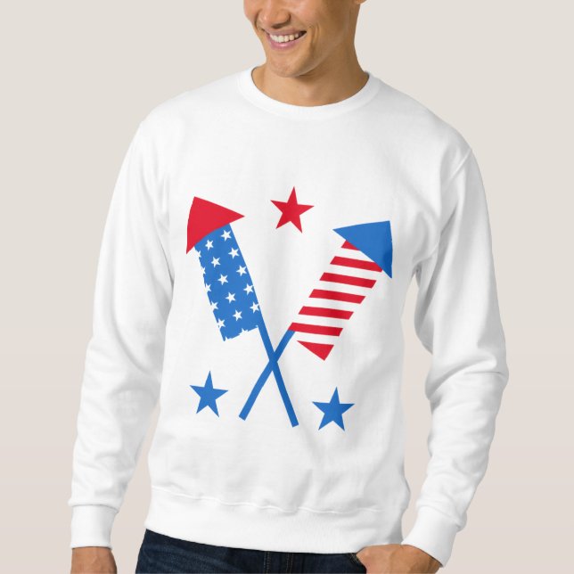 Sweatshirt Feu d'artifice du drapeau américain (Devant)