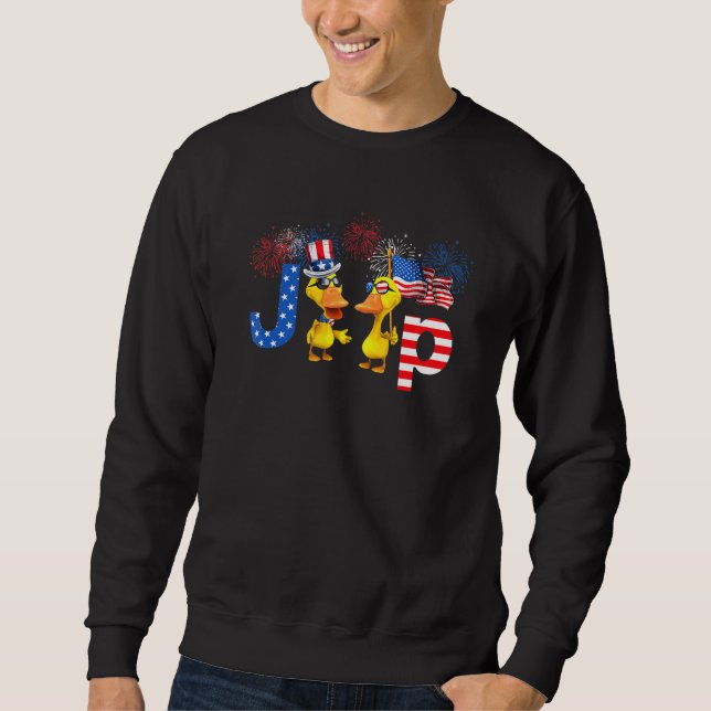 Sweatshirt Feu d'artifice Ducks American Drapeau heureux 4 ju (Devant)