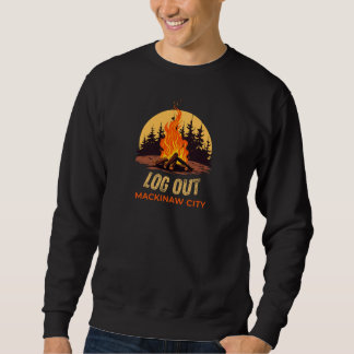 Sweatshirt Feu de camp à Mackinaw City Michigan