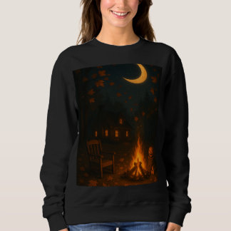 Sweatshirt Feu de chalet dans les bois - Cosy automne illustr