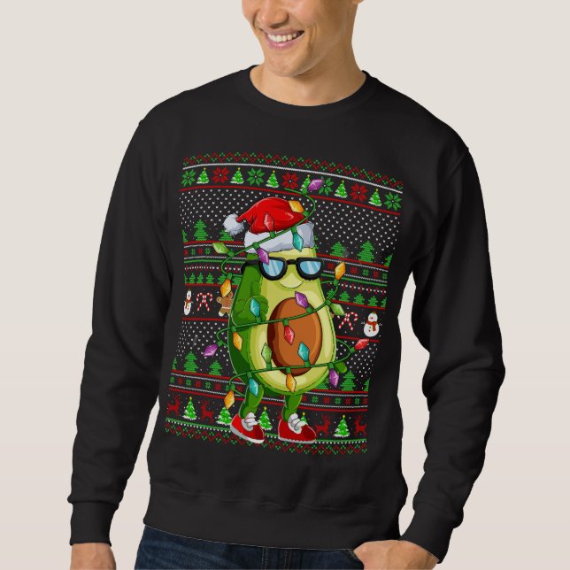 Sweatshirt Feu de Noël Aiguille Style de Sweater Éclairage Av (Devant)