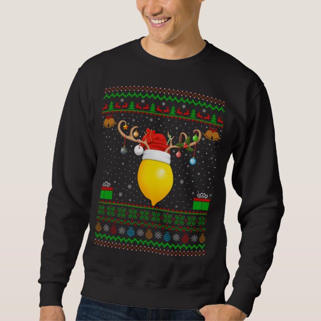 Sweatshirt Feu de Noël amusant Feu de Citron moche Chr (Devant)