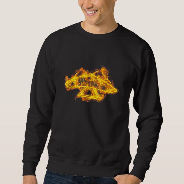 Sweatshirt Feu Paillette Liquide Vent Flames Hang Glider Gli (Devant)
