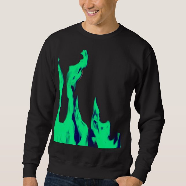 Sweatshirt Feu vert - Grünes Feuer - Flamme Flamme Flames (Devant)